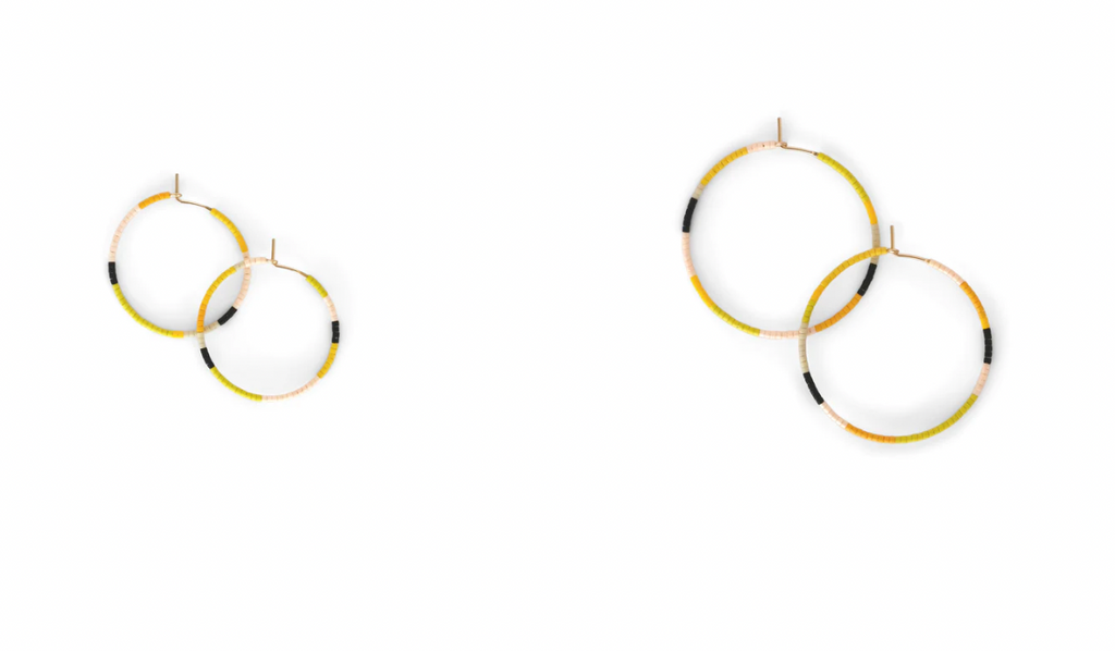 Side by Side Small and Large A Yellow Sun Hoops