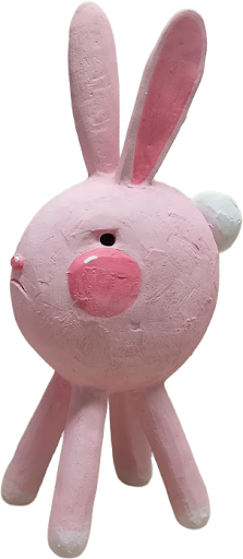 Smart Bun has curiosity and drive– a deep thinker with tenacity to navigate life's complexities. Part of Austyn Taylor's Happy Team, this ceramic pink rabbit sculpture has an unbreakable spirit!
