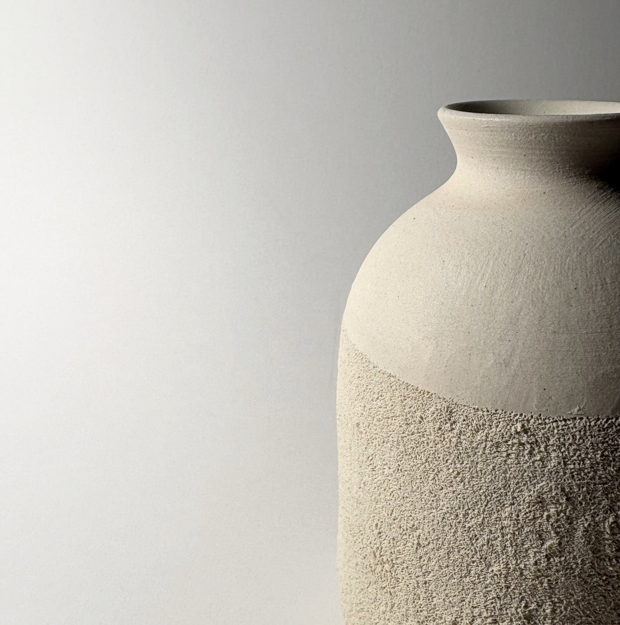 Desert-inspired textured neutral ceramic vase