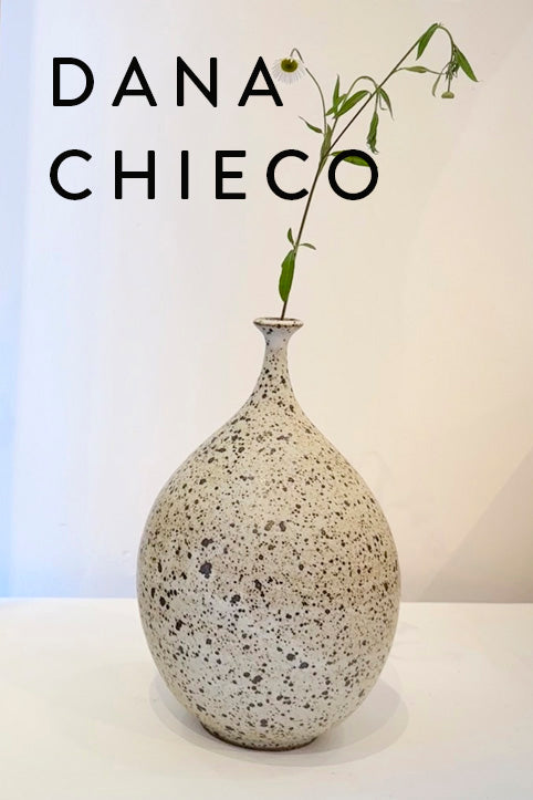 Dana Chieco Bottleneck Vase with Speckled White Glaze