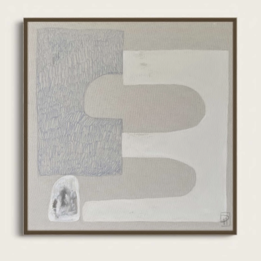 The First Way, Abstract Painting by Danielle Hutchens. Natural Pigments, charcoal + colored pencil on unprimed canvas