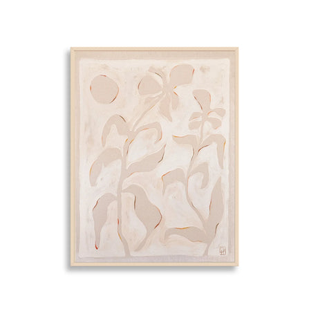 Earth Pigment Abstract Painting of Daffodil Flowers