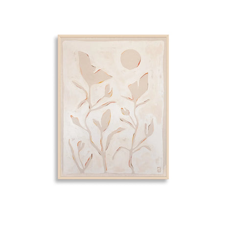 Earth pigment painting of poppy flowers in abstract by Los Angeles painter Danielle Hutchens