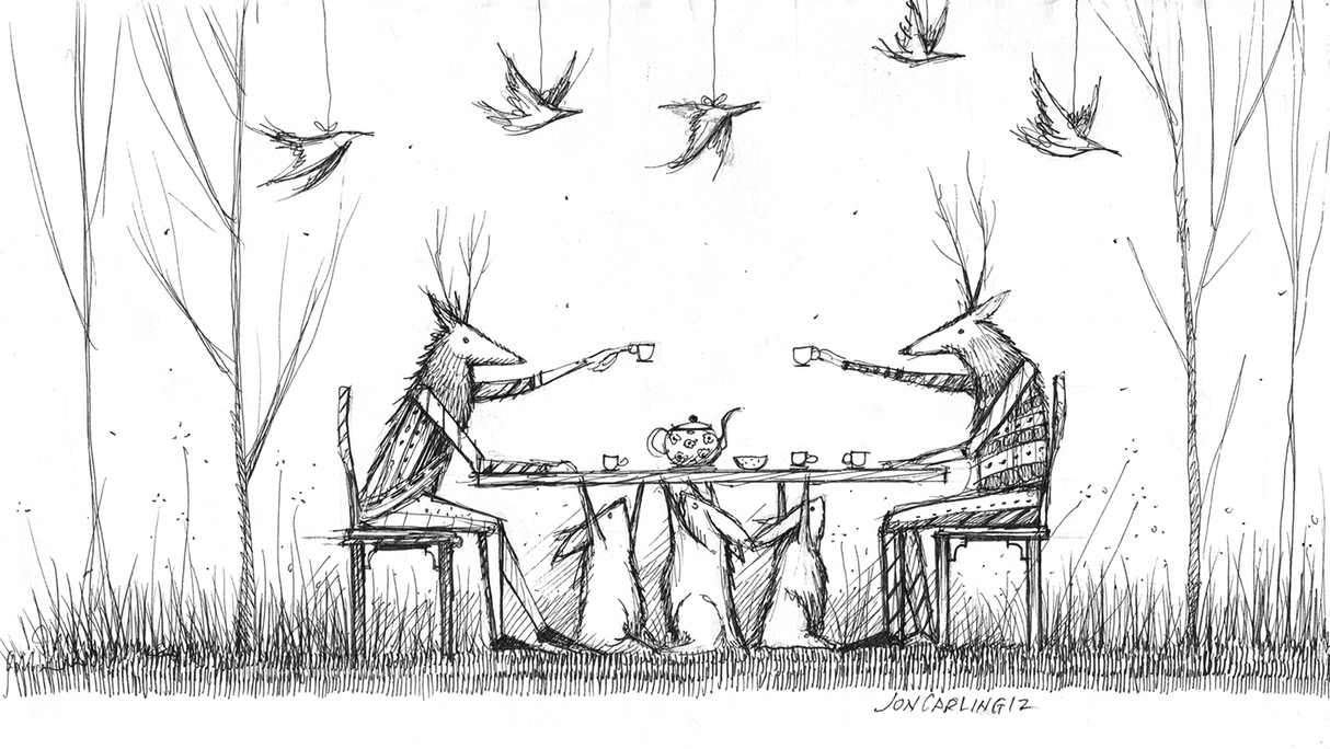 Jon Carling / Art / Drawing / Deer Dinner