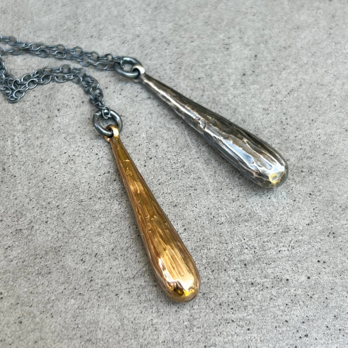 Elina Peduzzi Jewelry / Necklace / Textured Drop Pendant