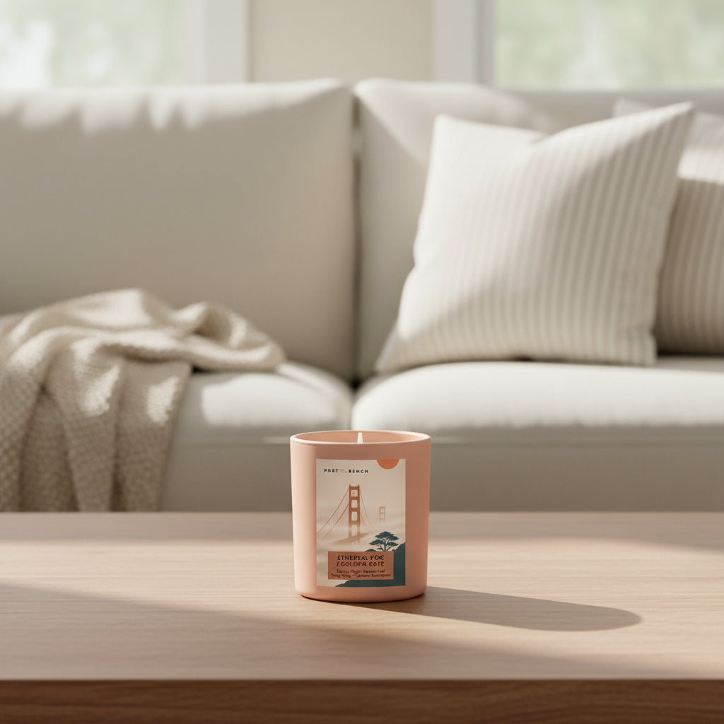 Cinematic and atmospheric, Forest Fog Golden Gate candle transforms a room into a landscape—quiet, expansive, and endlessly intriguing.