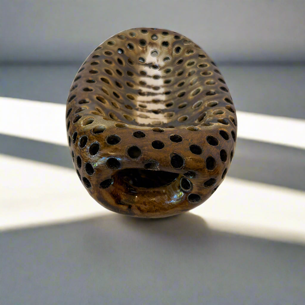 Ian Hazard Bill / Ceramics / Bassinet / Small Rich Brown Basin with Holes