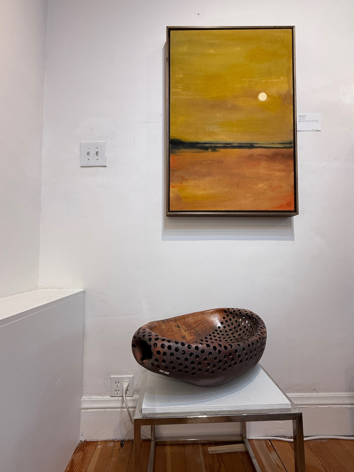 Lagoon Painting by Danielle Hutchens with XL ceramic basin bowl by Ian Hazard Bill