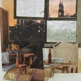 Detail of Inside Out Collage Series 2. I found joy in adding furniture and other types of interior clues that I find intriguing into these scene scapes.