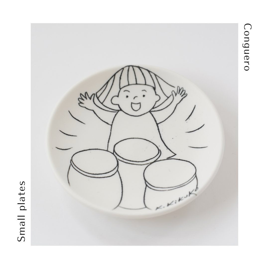 Kikuko Kohno / Ceramics / 4 Inch Plate / Various Musical Instruments