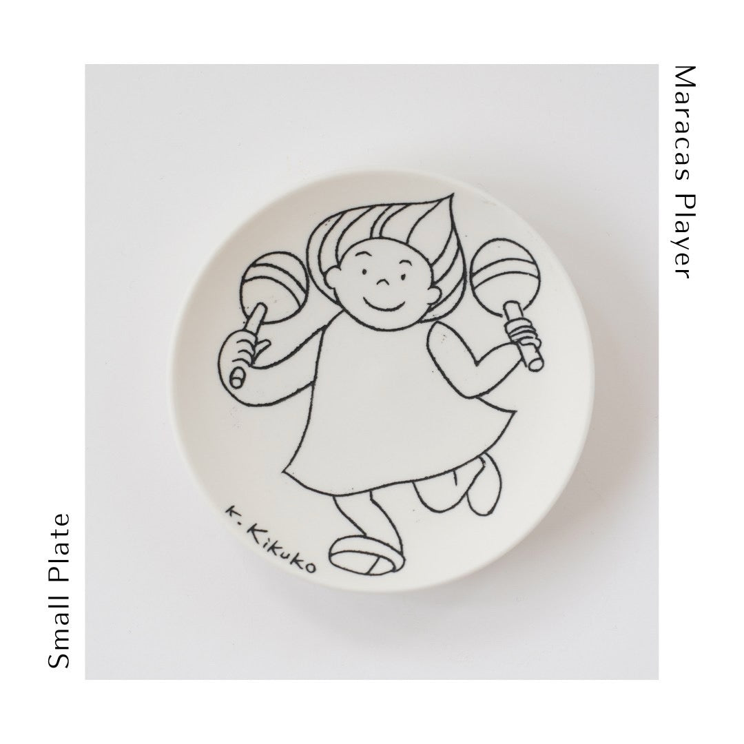 Kikuko Kohno / Ceramics / 4 Inch Plate / Various Musical Instruments