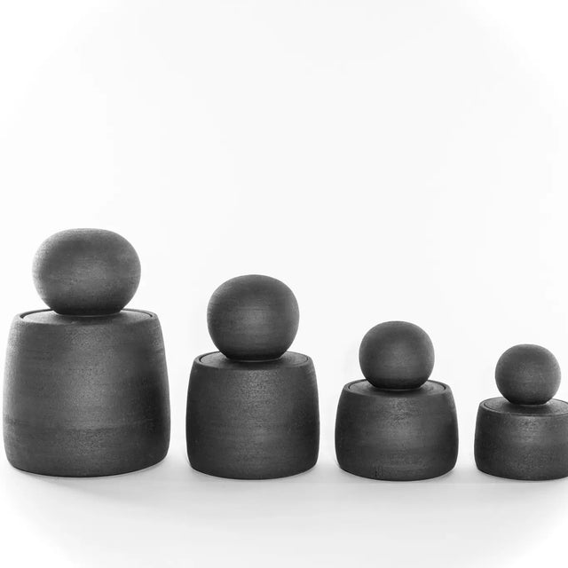 MH Ceramics Stash Jar Group in Charcoal. For storing kitchen, bathroom, living room, bedroom things. Maybe your hidden treasures.