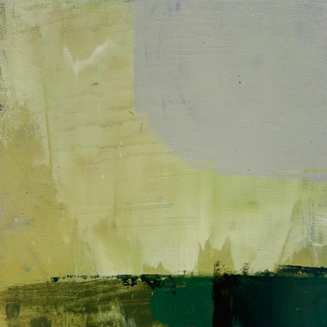 Meadow. An abstract painting in tones of greens.