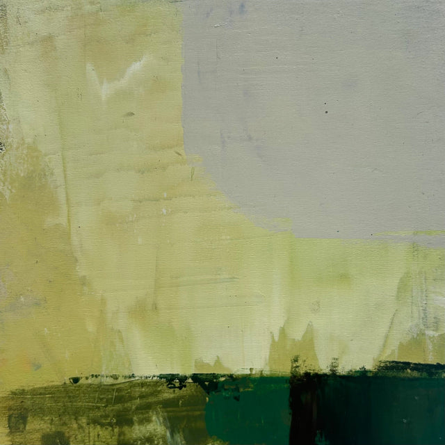 Meadow. An abstract painting in tones of greens.