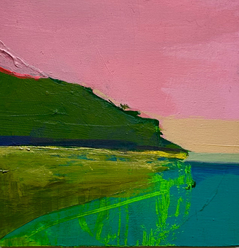 Mountain Meditation 3. A petite painting in homage to the majestic Mount Tamalpais... or any mountain, near the ocean, really.