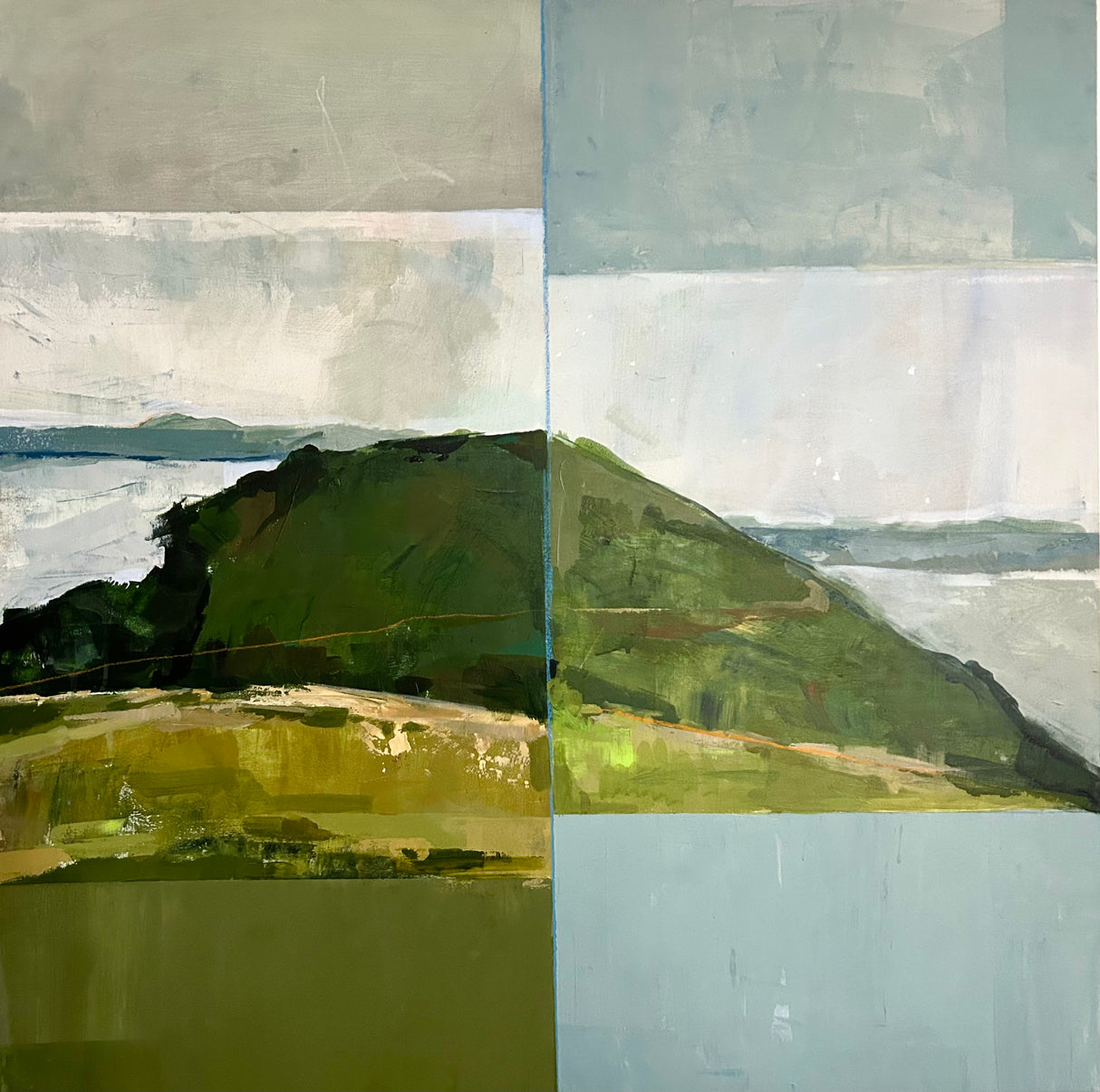 Two Sides of the Same Coin. An homage to Angel Island in the San Francisco Bay. This is one of a few paintings Michael McConnell creates without an animal.