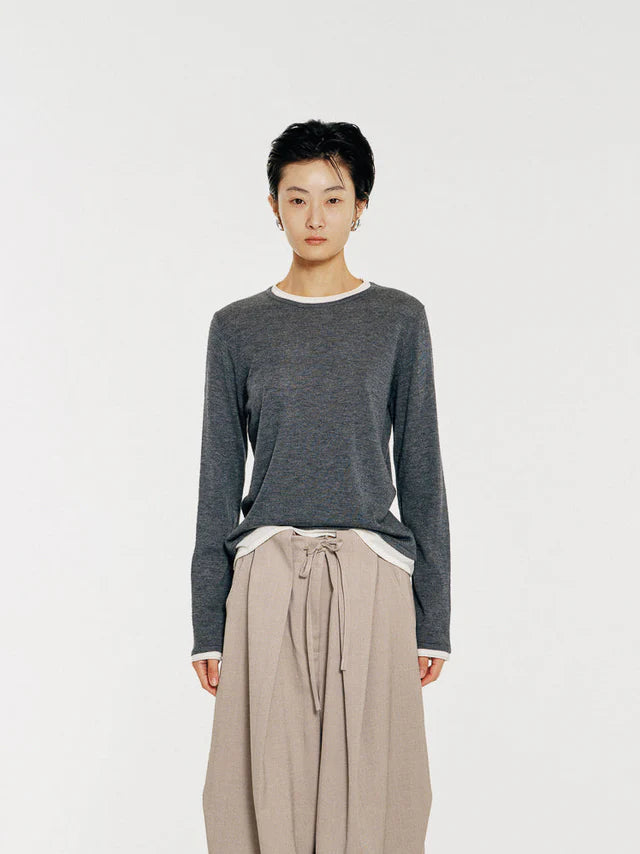 Mute by JL / Apparel / Sweater / Sora Two Tone Wool Blend Knit