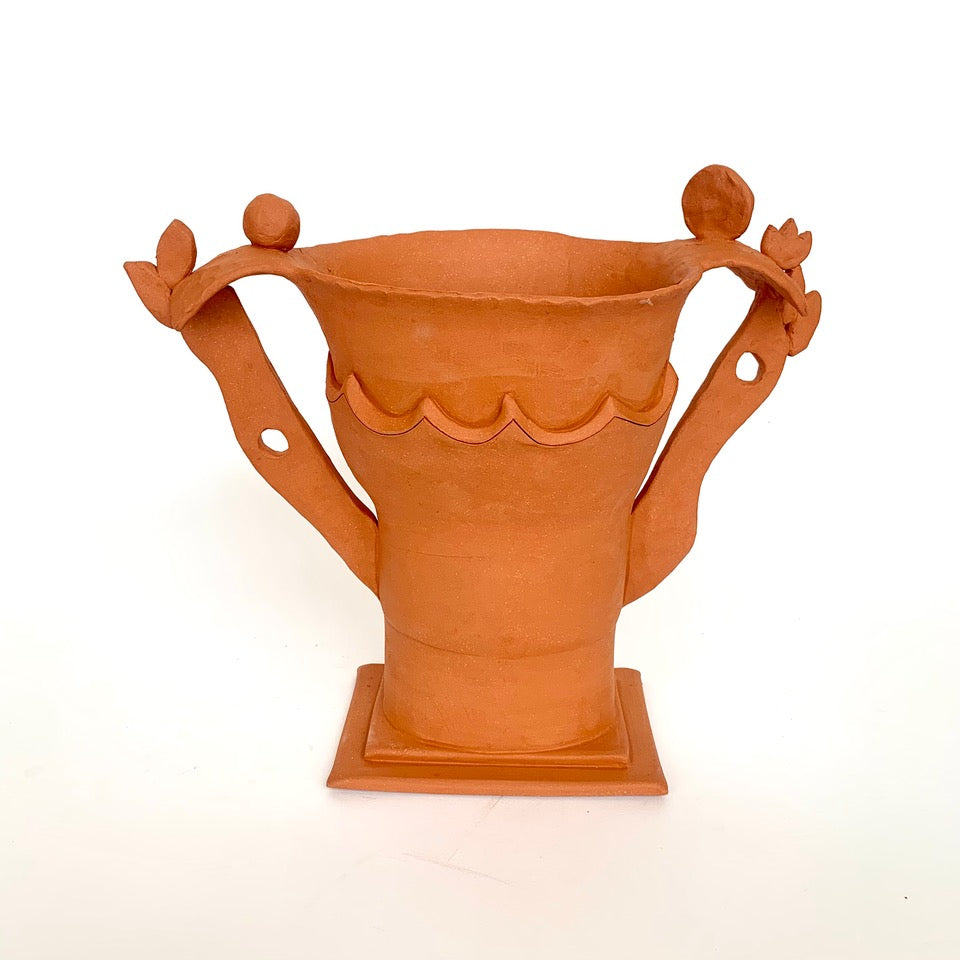 Work in progress of ceramic golf trophy by Michelle Im of RatxChicks ceramics