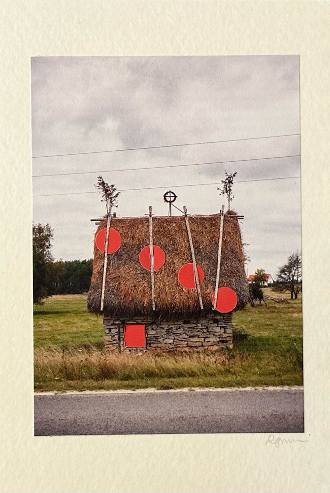Rosemary Carmen Smith / Art / Collage / Landscapes and Circles / Thatched Roof