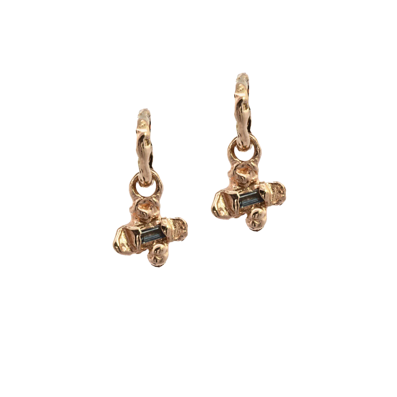 Siri Hansdotter / Earrings / Hoop Charms with Gems