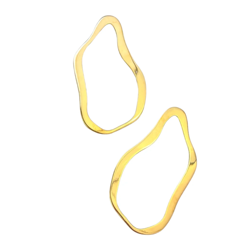 Yellow Jewellery by Jess Lea in Cape Town. The star of the Hollow Beauty collection. The Freddie small post earring is a delicate, open and curvaceous shape.