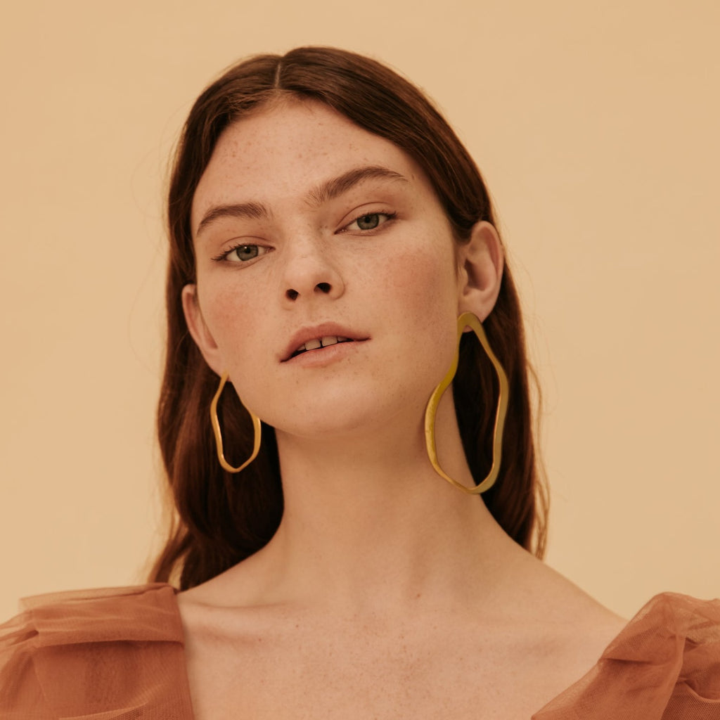 Extra Extra Large Statement Earrings with an Open Sensuous Design