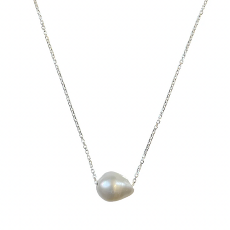 Yellow Jewellery Pill Pearl Necklace on Sterling Silver Chain