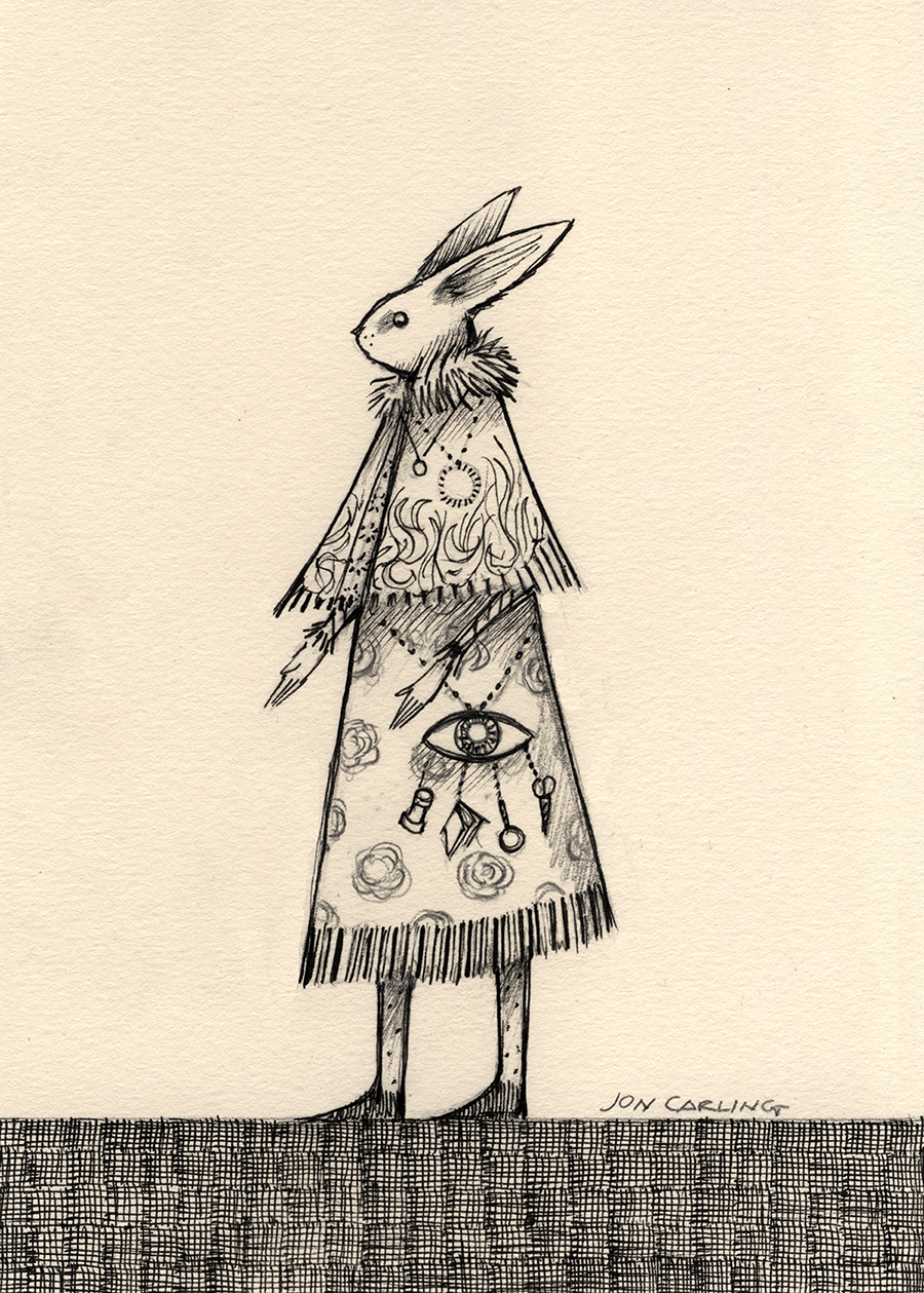 Jon Carling / Art / Drawing / Rabbit Mask
