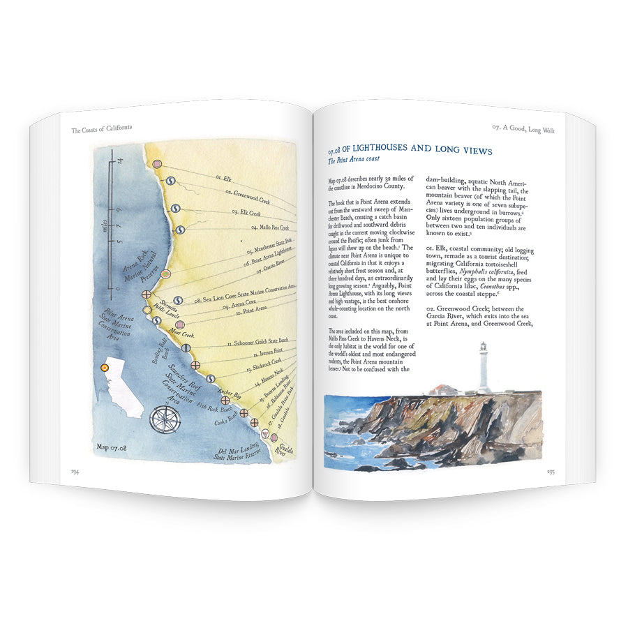 Explore the rhythms of the tides, the lives of sea creatures, the shifting of rocks and sand, and the special habitats found in the Golden State of California–where the land meets the ocean. Obi Kaufmann's newest book, The Coasts of California