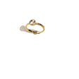 A new design from Danielle Welmond, the 14K gold connected side bezel setting shows off this brilliant white topaz in the most stunning way!
