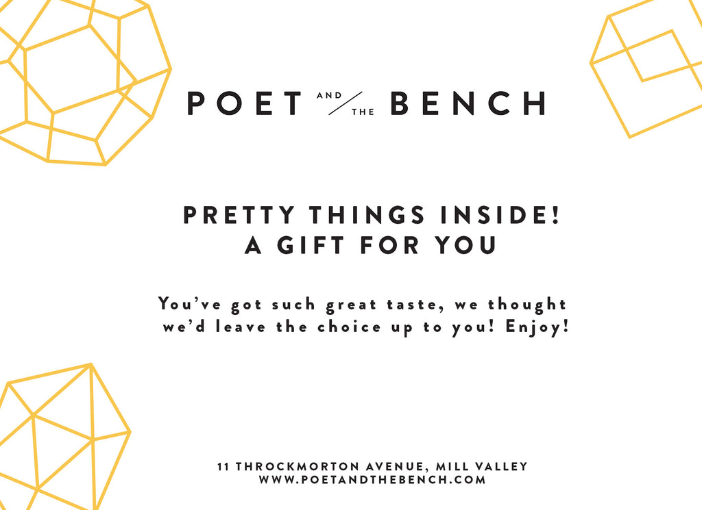 Poet and the Bench digital card. You've got great taste, we're leaving the choice up to you.