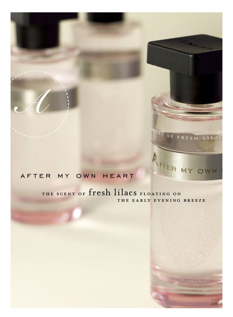 Ineke After My Own Heart, is a scent inspired by the romantic and wistful lilac. Its blossoms open in the early morning sun setting the stage for the sandalwood and heliotrope notes that follow.