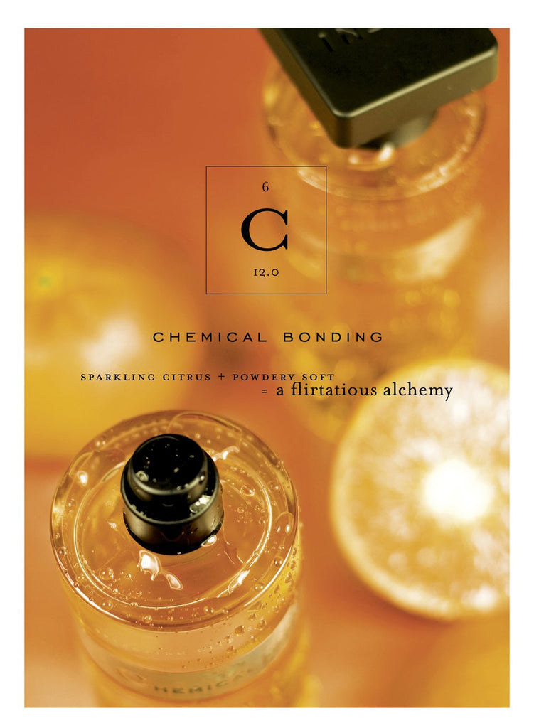 Ineke Chemical Bonding playfully juxtaposes Chemistry 101 principles with human attraction. The musky scent is layered with citrus notes and a powdery soft base, resulting in a flirtatious alchemy. 
