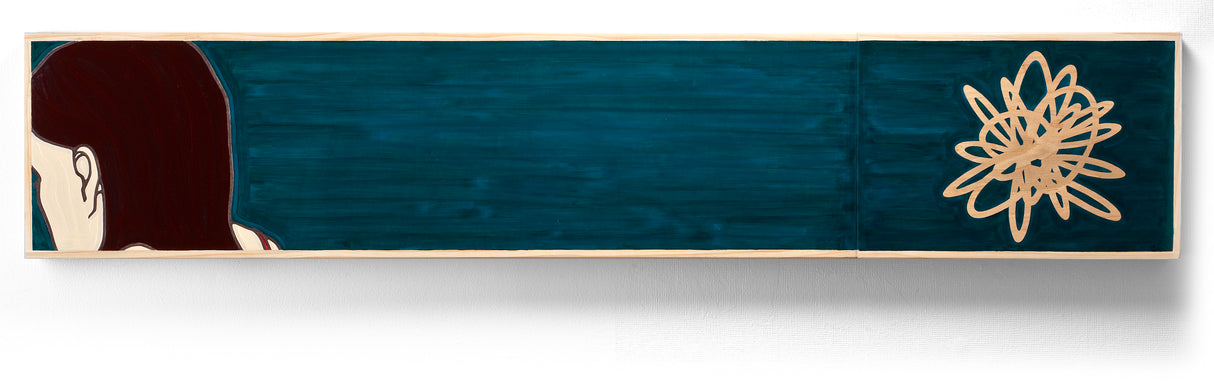 Artist Jeffrey Palladini That Thing That Follows You is a unique art work that can be hung around a corner, on a straight wall connected or with space in between. This piece tackles Jeffrey's thesis of the influence on our lives of things just outside our control. His Fundamental Forces is a reflection series that looks at what remains as time moves forward, but part of us doesn't change.