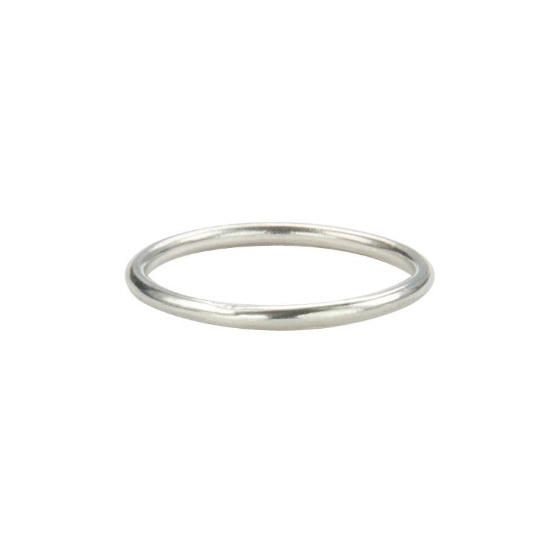 Jeffrey Levin's sterling silver super skinny rings pair well with engagement rings and wedding bands.