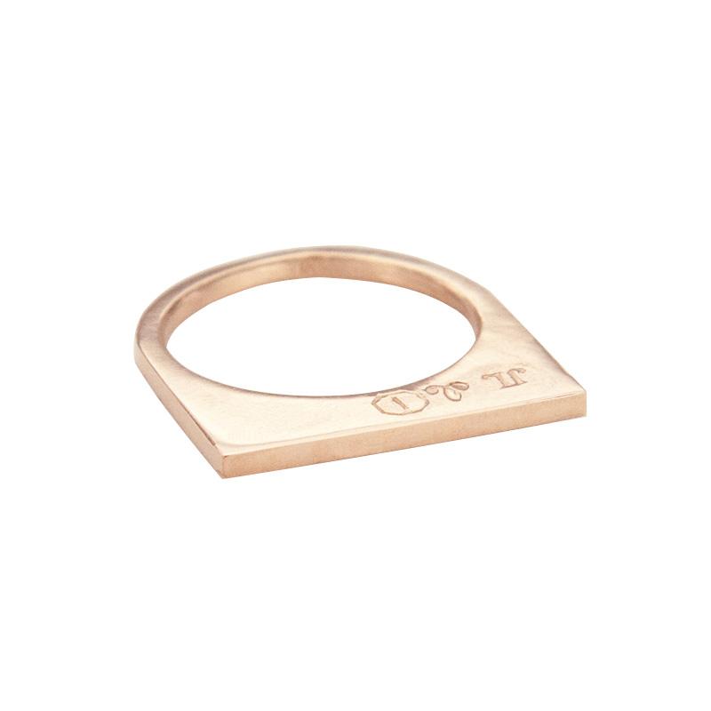 Add dramatic height to your stacking rings with Jeffrey Levin's super flat skinnys. 14k Rose Gold Super Skinny stacking ring.