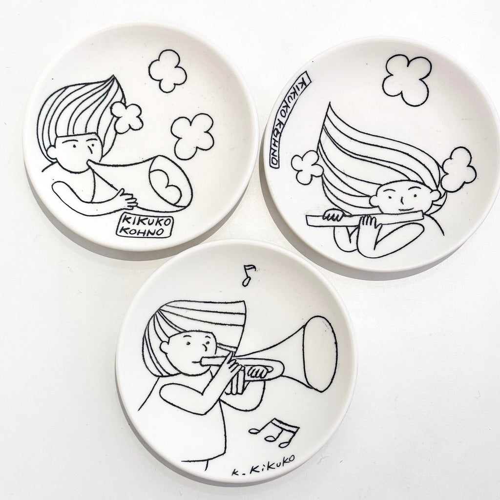 Kikuko Kohno / Ceramics / 4 Inch Plate / Wind Instruments