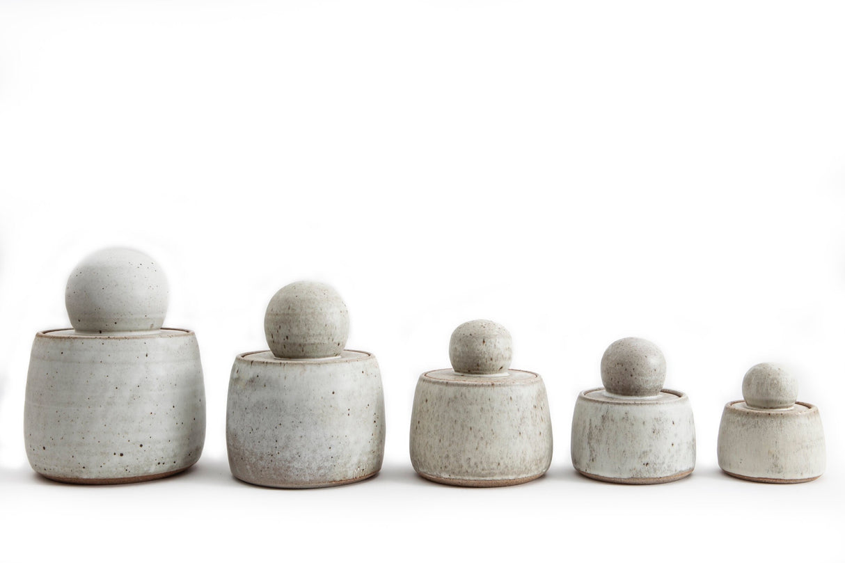 MH Ceramics Stash Jar in milky glaze. For storing kitchen, bathroom, living room, bedroom things. Maybe your hidden treasures.