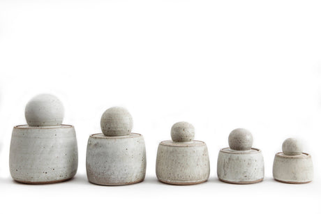 MH Ceramics Stash Jar in milky glaze. For storing kitchen, bathroom, living room, bedroom things. Maybe your hidden treasures.