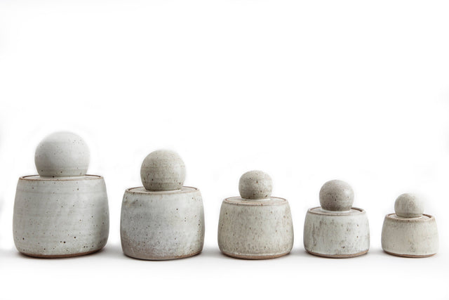 MH Ceramics Stash Jar in milky glaze. For storing kitchen, bathroom, living room, bedroom things. Maybe your hidden treasures.