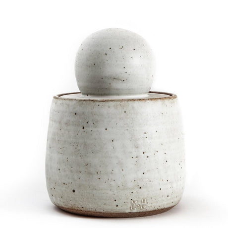Large Stash Jar in milky glaze. For storing kitchen, bathroom, living room, bedroom things. Maybe your hidden treasures.