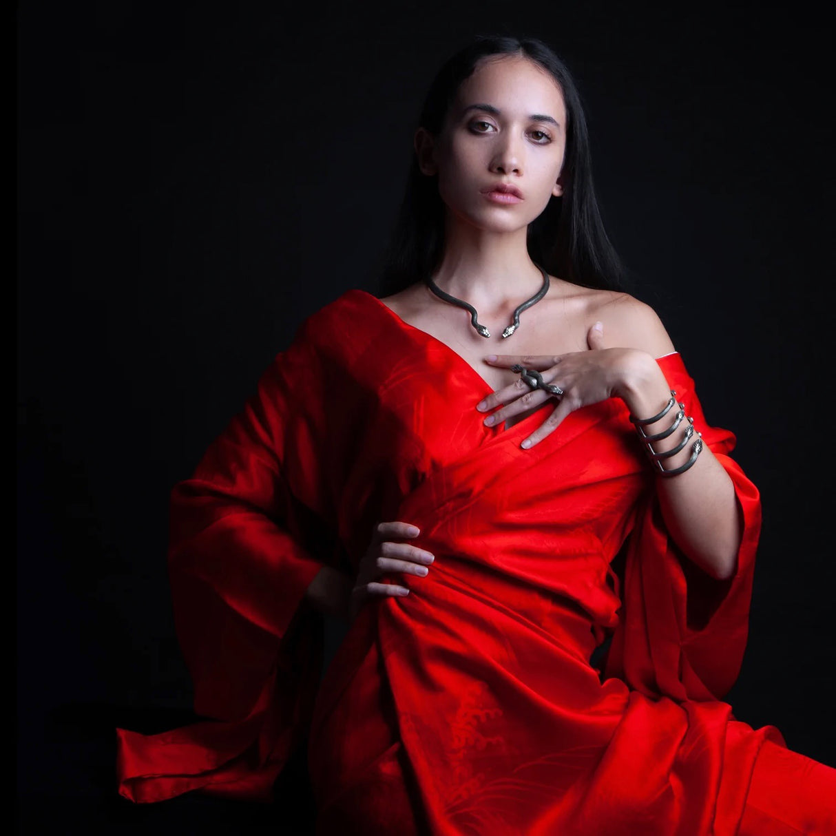 Mariella Pilato / Necklace / Embraced Snake Choker or Collar Necklace