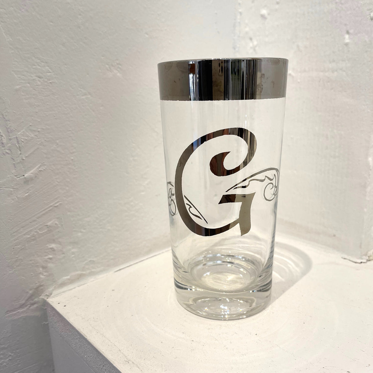 Vintage / Glassware / Silver Fade Initial Glasses