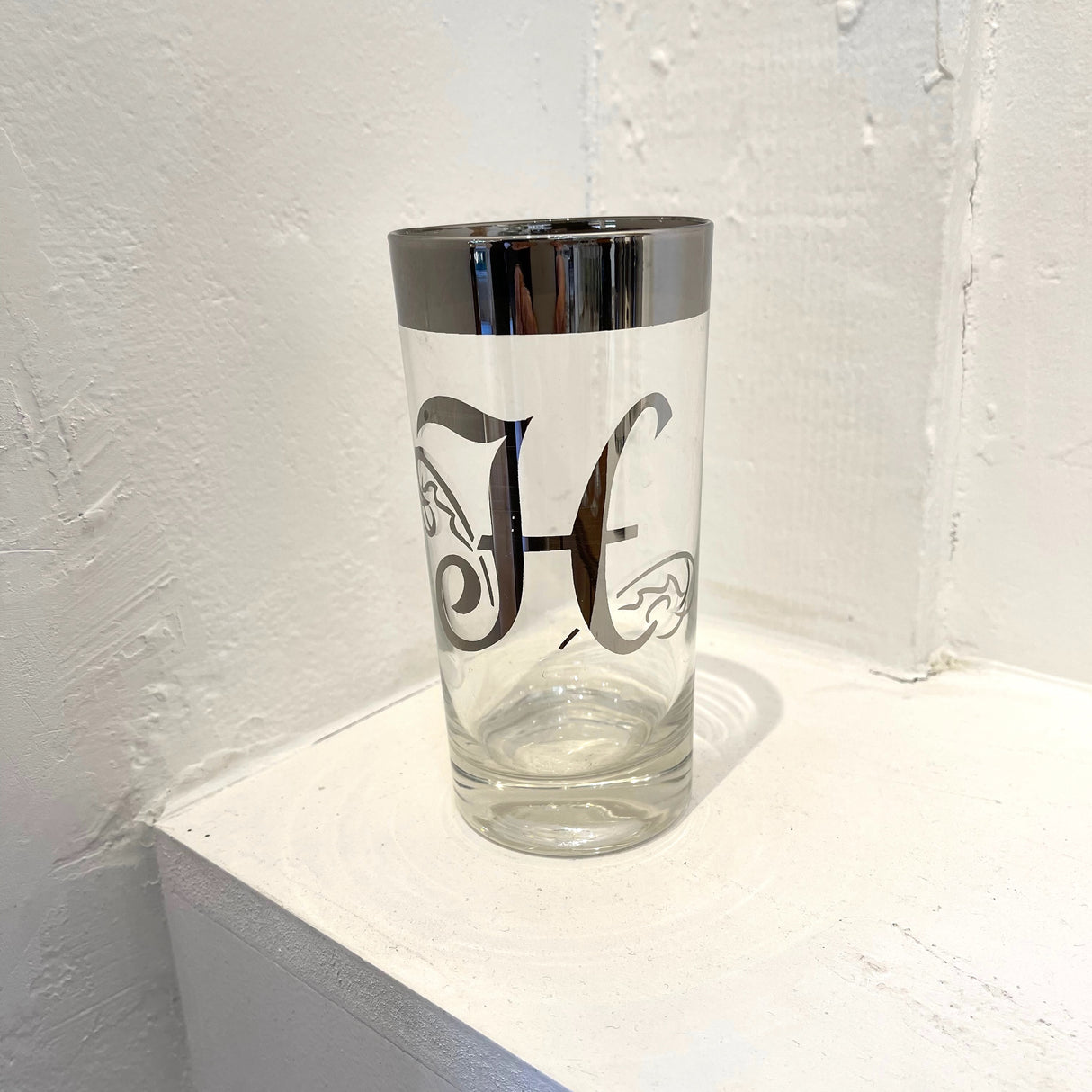 Vintage / Glassware / Silver Fade Initial Glasses