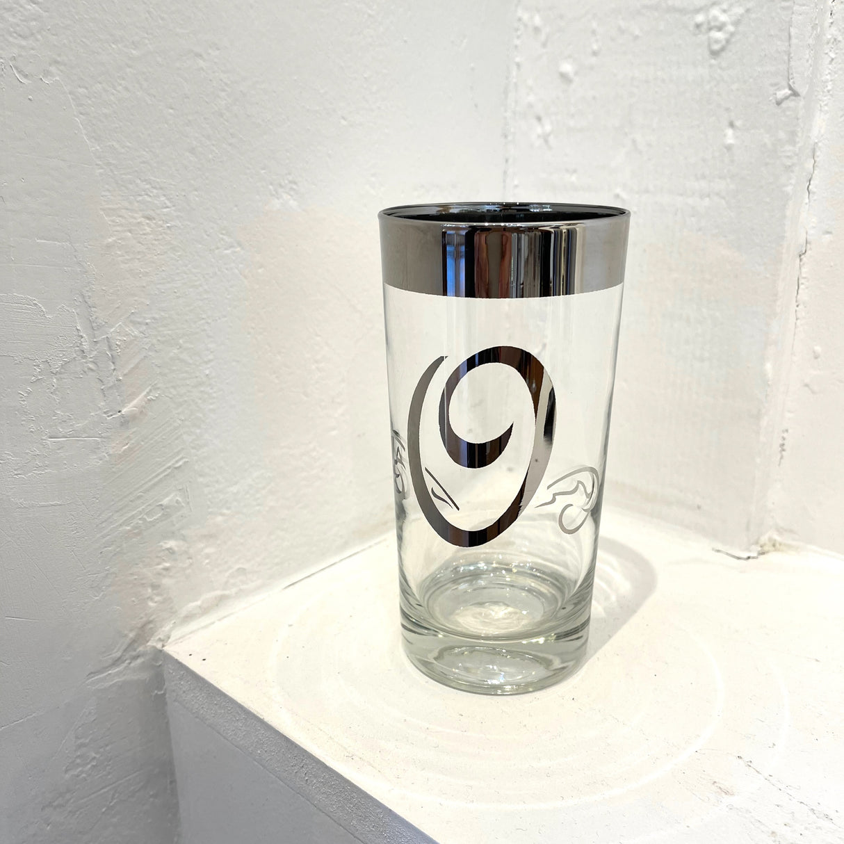 Vintage / Glassware / Silver Fade Initial Glasses