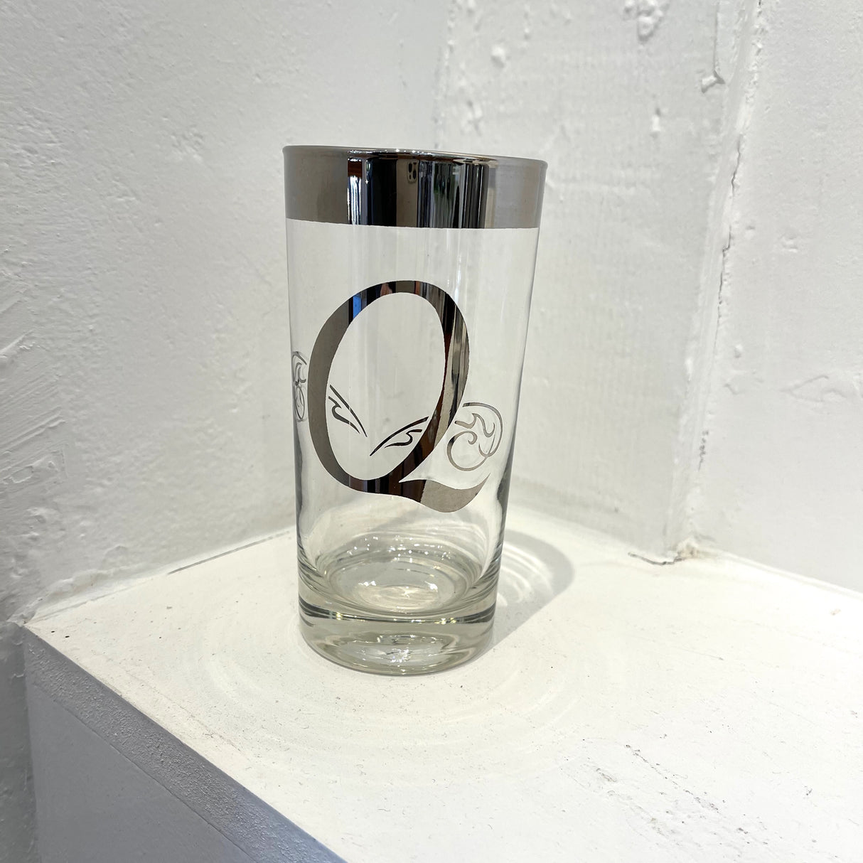 Vintage / Glassware / Silver Fade Initial Glasses