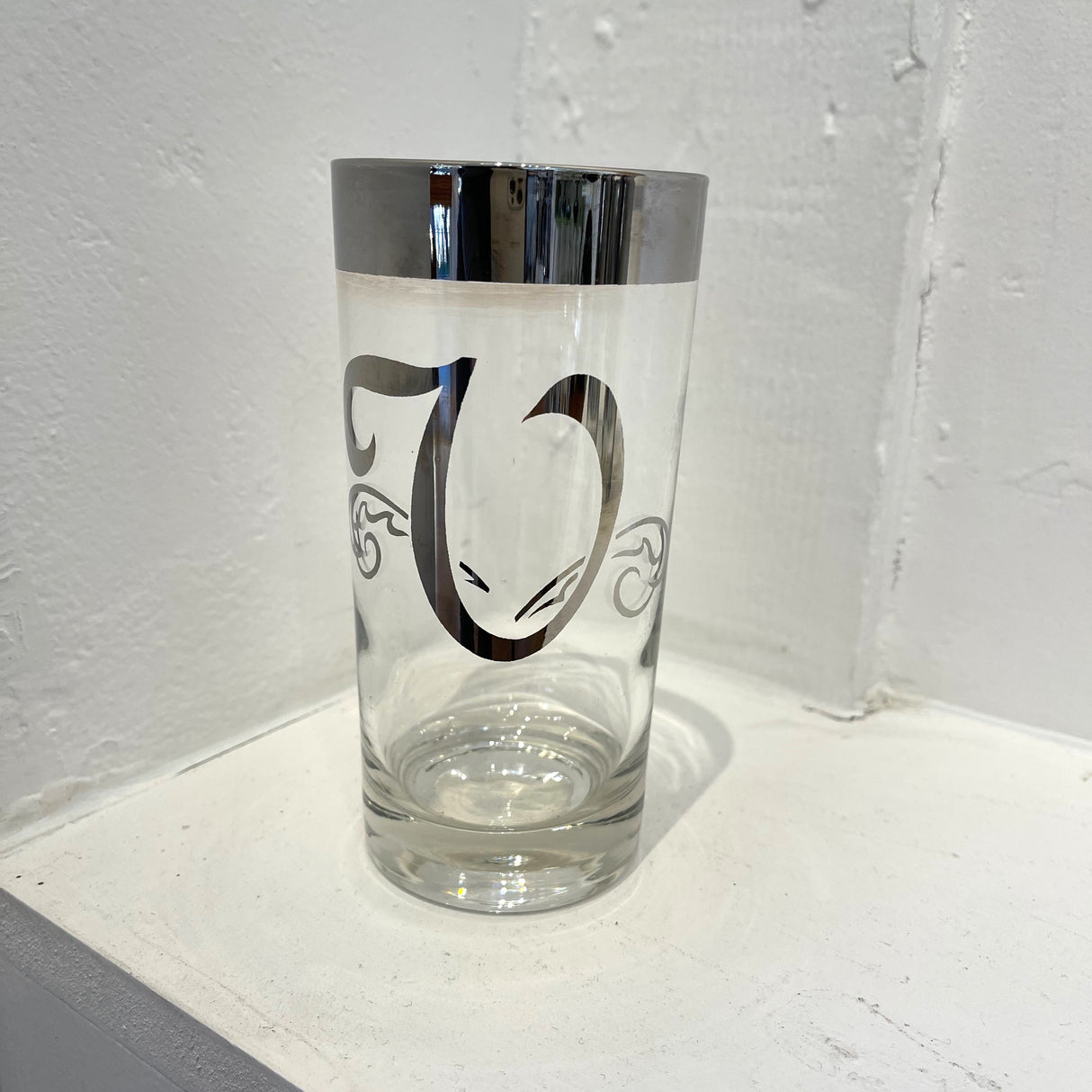 Vintage / Glassware / Silver Fade Initial Glasses