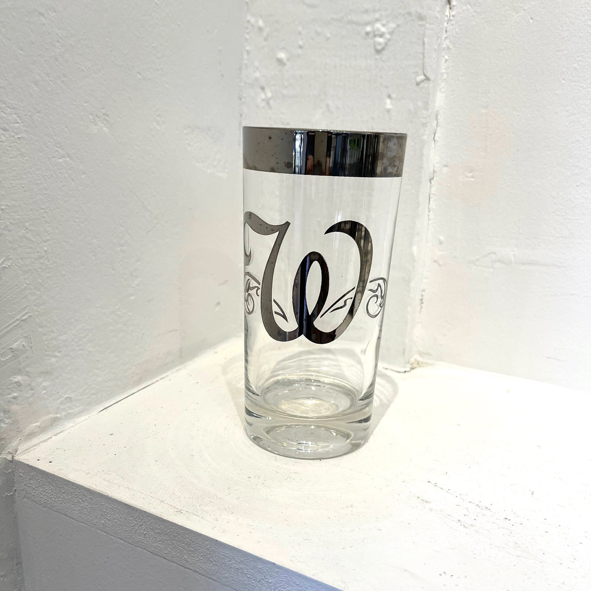 Vintage / Glassware / Silver Fade Initial Glasses