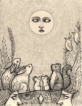 "Two worlds under the same sky. The Sun joyfully shouts encouraging words to the creatures below. The Moon whispers secrets about magic and the daytime." ~ Jon Carling