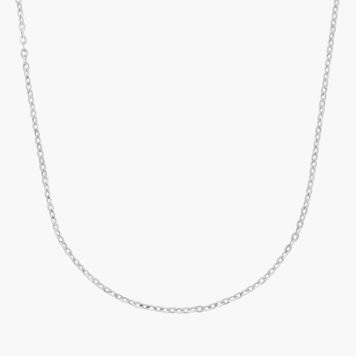 White Gold 1.5mm Diamond Cut Cable Chain